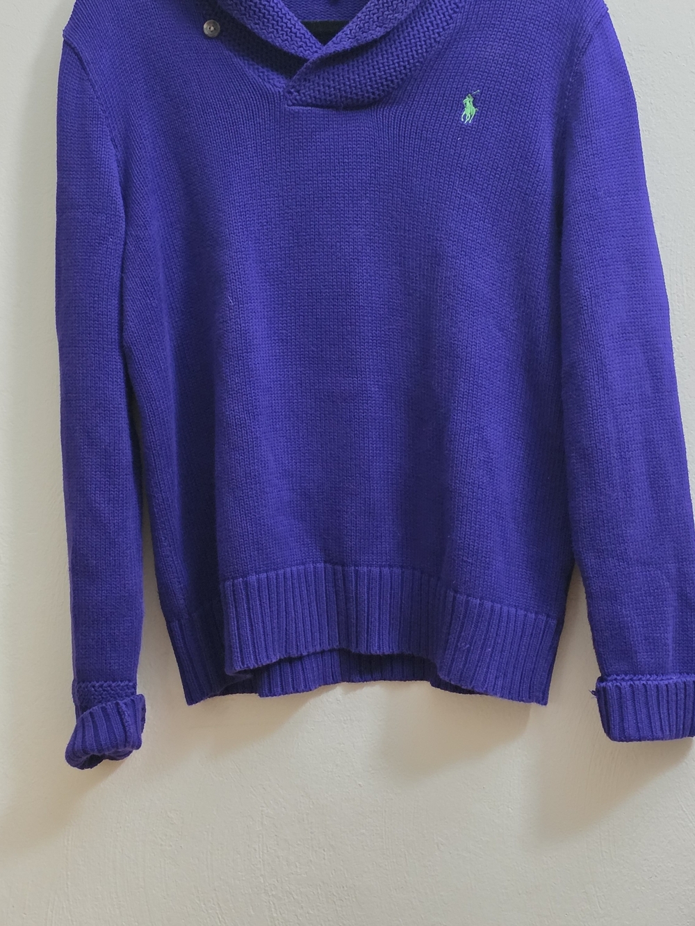 Ralph Lauren Women’s Royal Purple Shawl-Collar Sweater